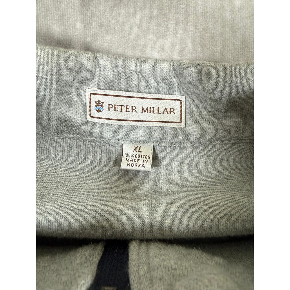 Peter Millar Mens XL Quarter Zip Vest Black Cotton Oaks Golf Pullover - Picture 4 of 7